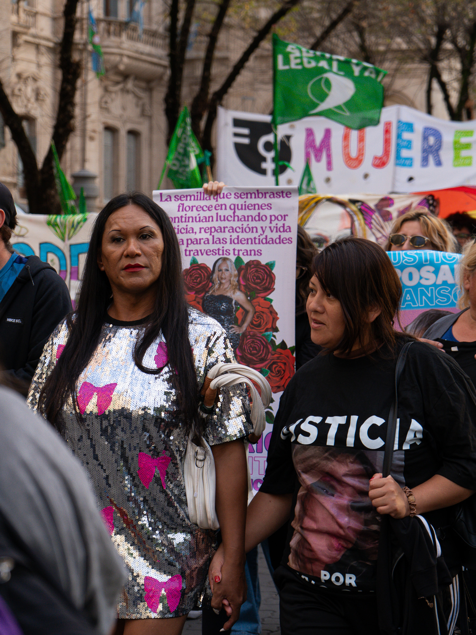 Vista general de la marcha y su bandera principal